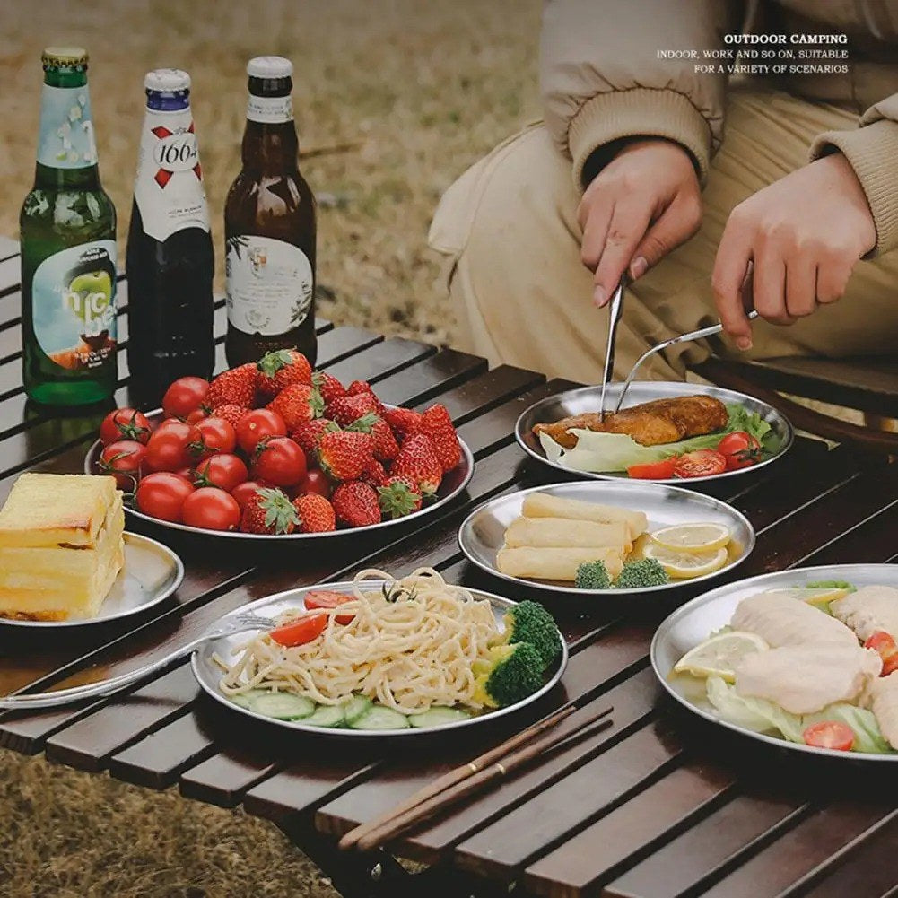 Stainless Steel Dinner & Serving Plate — 5 Sizes