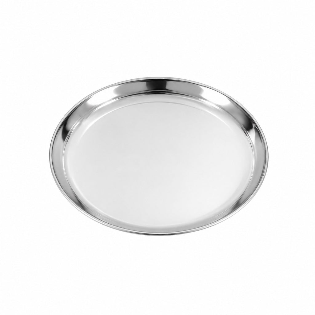 Stainless Steel Dinner & Serving Plate — 5 Sizes