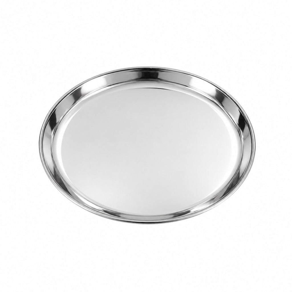 Stainless Steel Dinner & Serving Plate — 5 Sizes