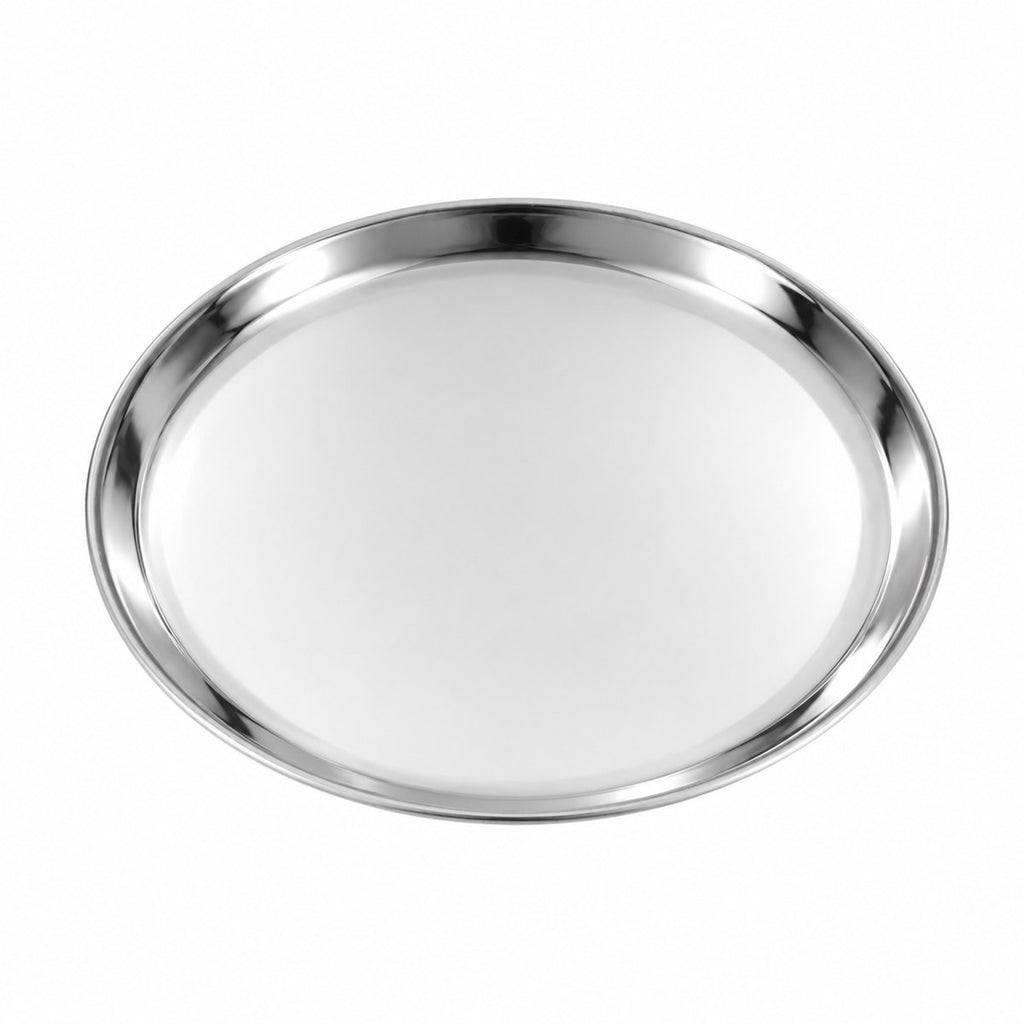 Stainless Steel Dinner & Serving Plate — 5 Sizes