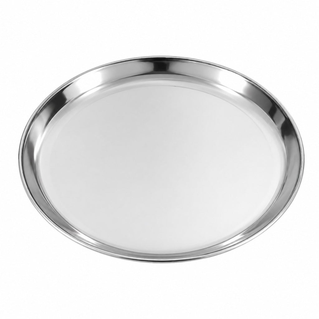 Stainless Steel Dinner & Serving Plate — 5 Sizes