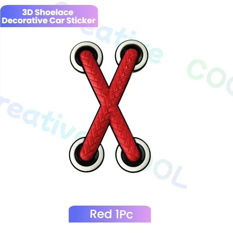 3D Crossed Shoelace Car & Motorcycle Sticker