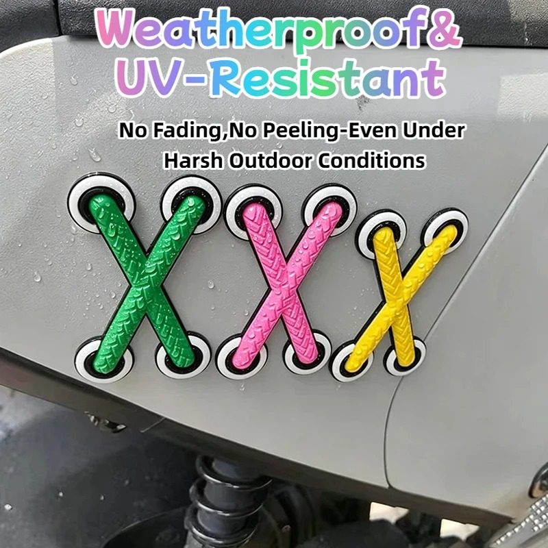 3D Crossed Shoelace Car & Motorcycle Sticker