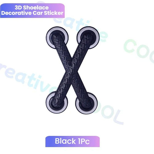 3D Crossed Shoelace Car & Motorcycle Sticker