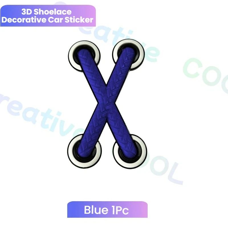 3D Crossed Shoelace Car & Motorcycle Sticker