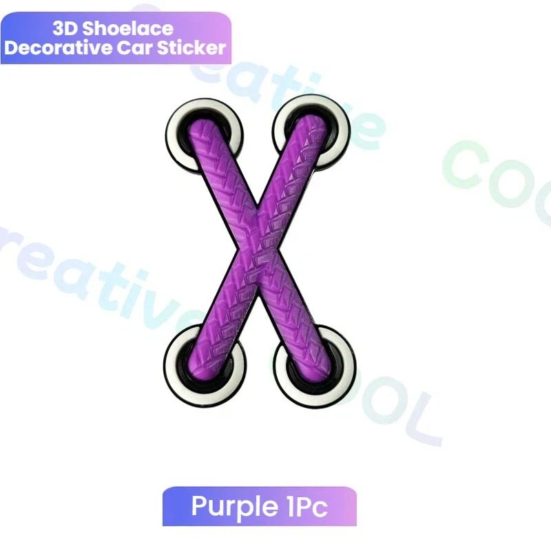 3D Crossed Shoelace Car & Motorcycle Sticker