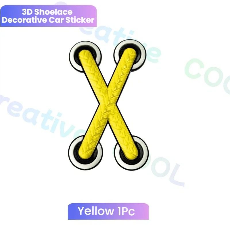 3D Crossed Shoelace Car & Motorcycle Sticker