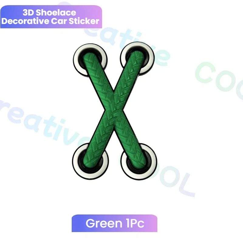 3D Crossed Shoelace Car & Motorcycle Sticker