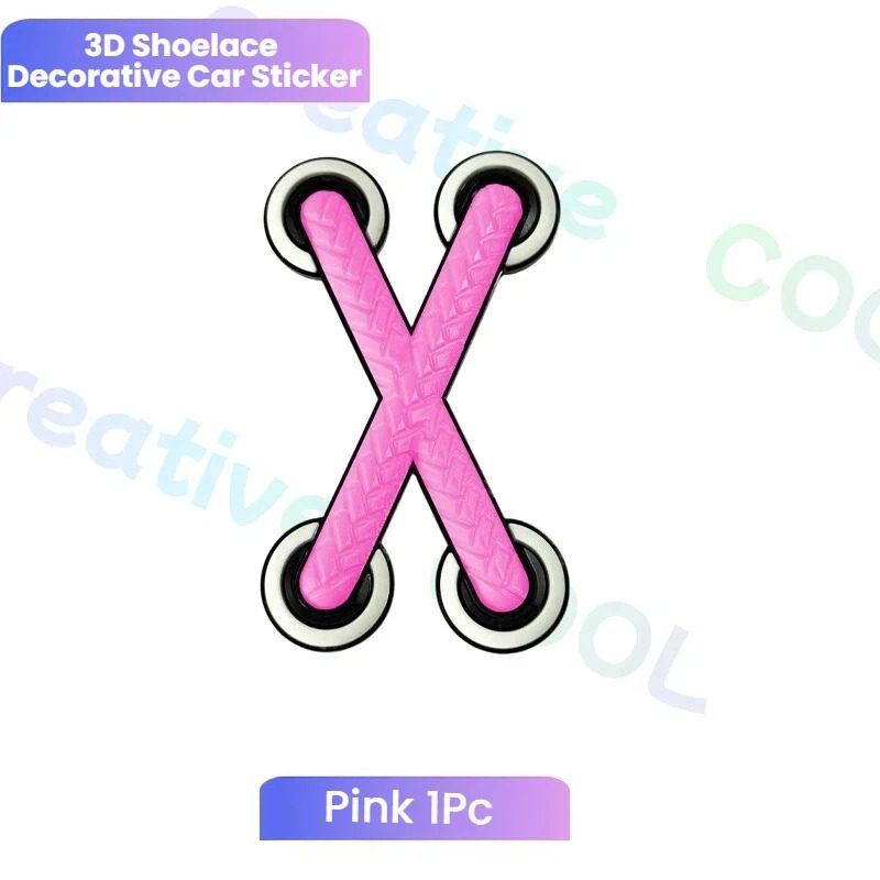3D Crossed Shoelace Car & Motorcycle Sticker