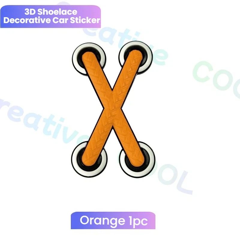 3D Crossed Shoelace Car & Motorcycle Sticker