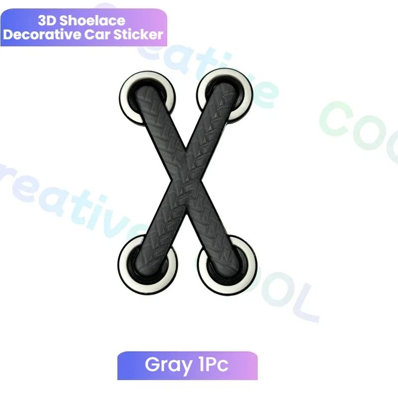 3D Crossed Shoelace Car & Motorcycle Sticker