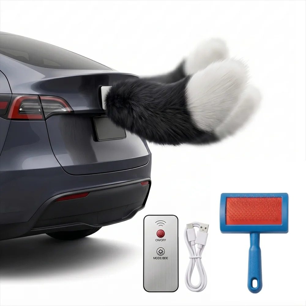Fluffy Electric Fox Tail — Moving Car & Motorcycle Decoration