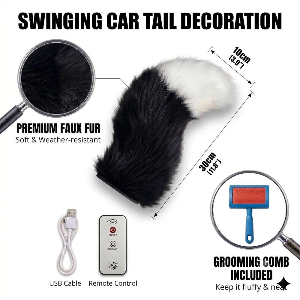 Fluffy Electric Fox Tail — Moving Car & Motorcycle Decoration