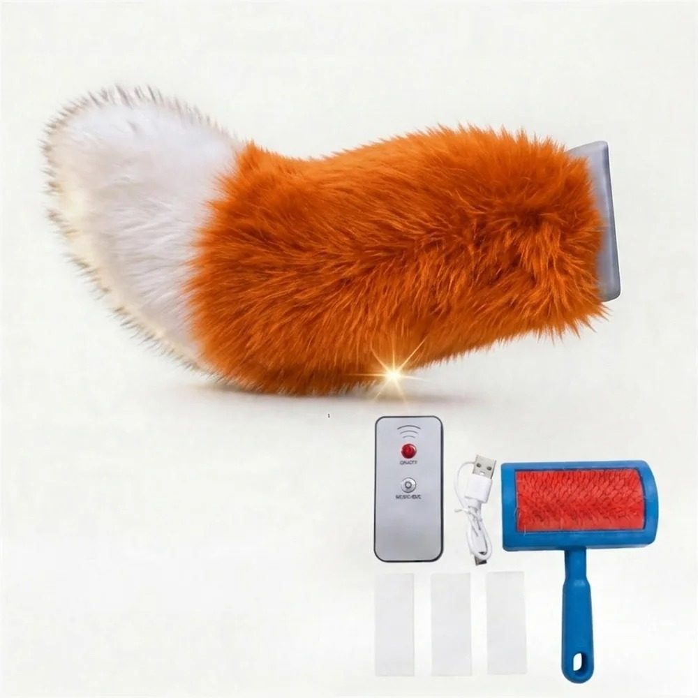 Fluffy Electric Fox Tail — Moving Car & Motorcycle Decoration