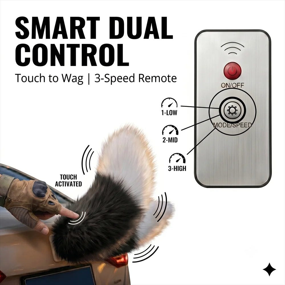 Fluffy Electric Fox Tail — Moving Car & Motorcycle Decoration