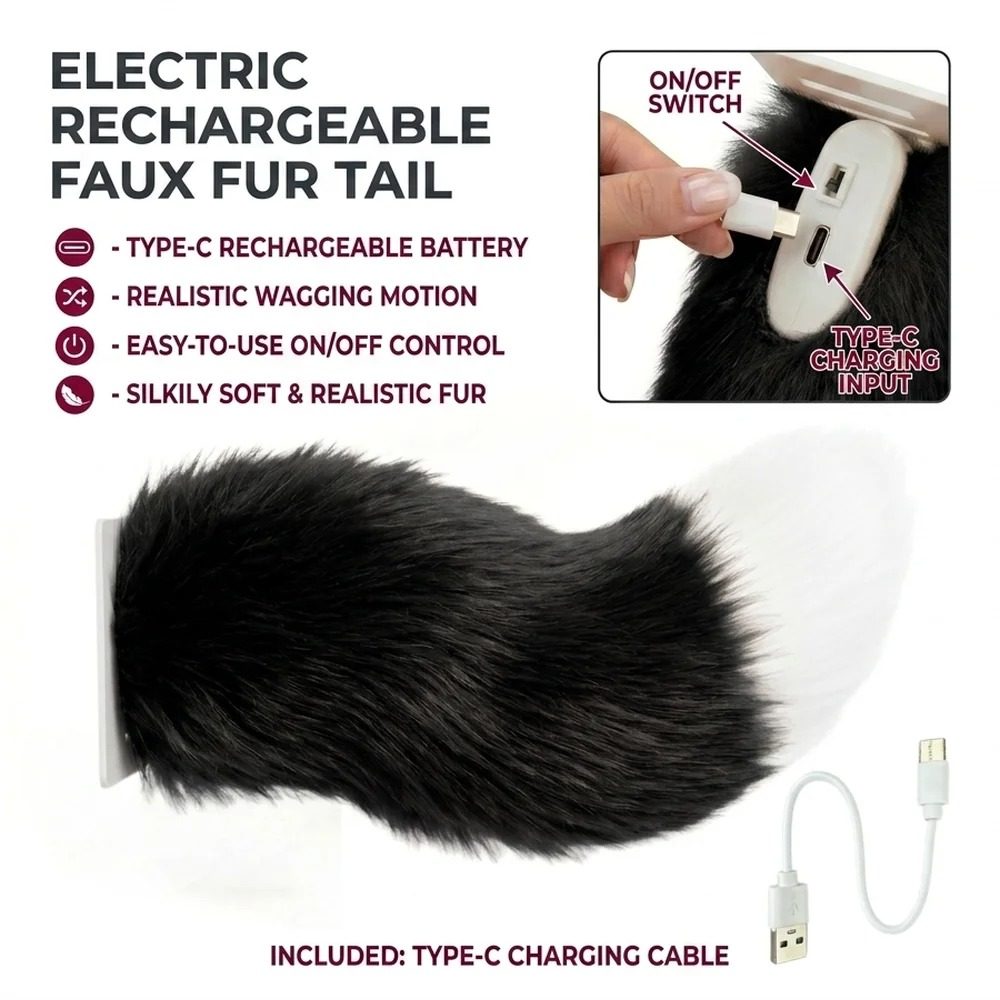 Fluffy Electric Fox Tail — Moving Car & Motorcycle Decoration