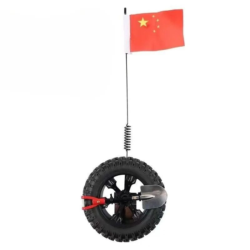 Mini Off-Road Spare Tire Decoration — Shovel & Flag