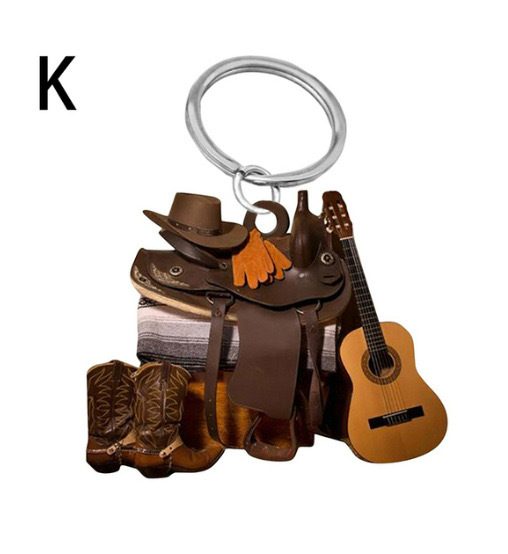 Saddle Car Key Ring Pendant