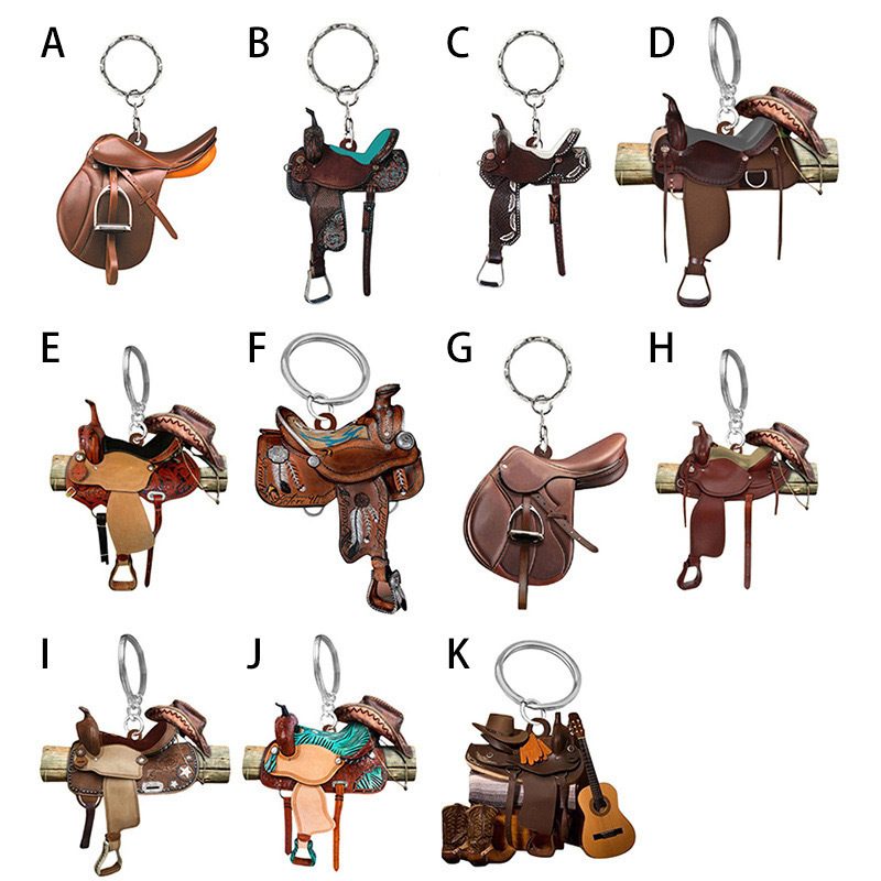 Saddle Car Key Ring Pendant
