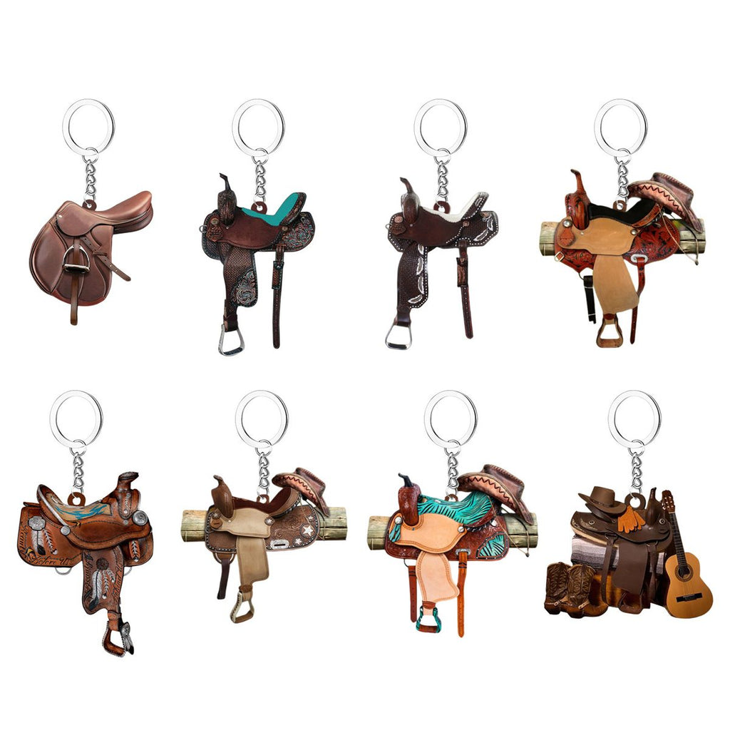 Saddle Car Key Ring Pendant
