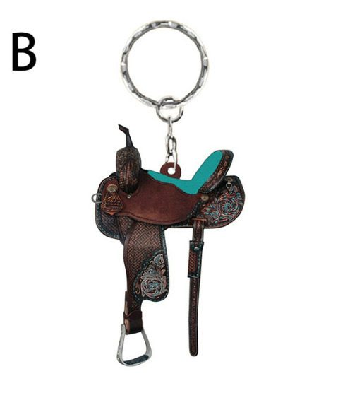 Saddle Car Key Ring Pendant