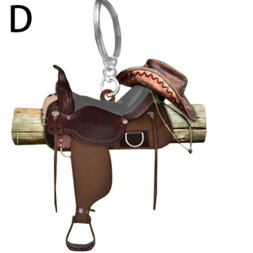 Saddle Car Key Ring Pendant