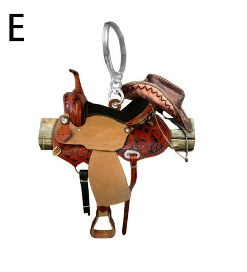Saddle Car Key Ring Pendant