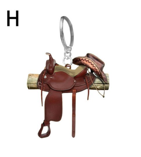 Saddle Car Key Ring Pendant