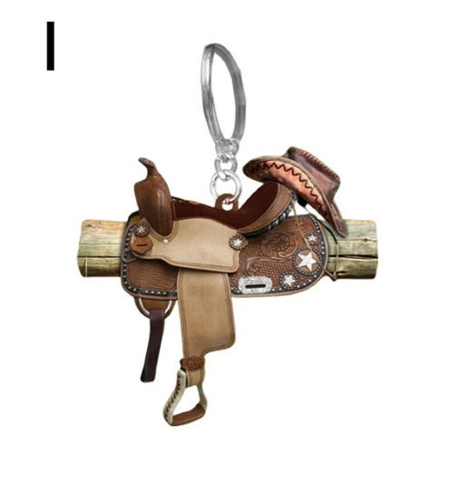 Saddle Car Key Ring Pendant