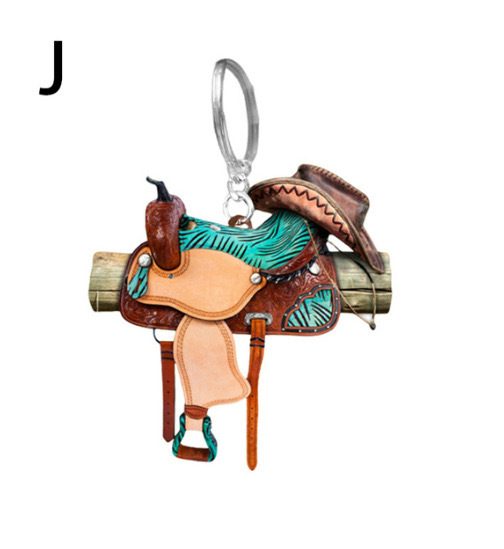 Saddle Car Key Ring Pendant