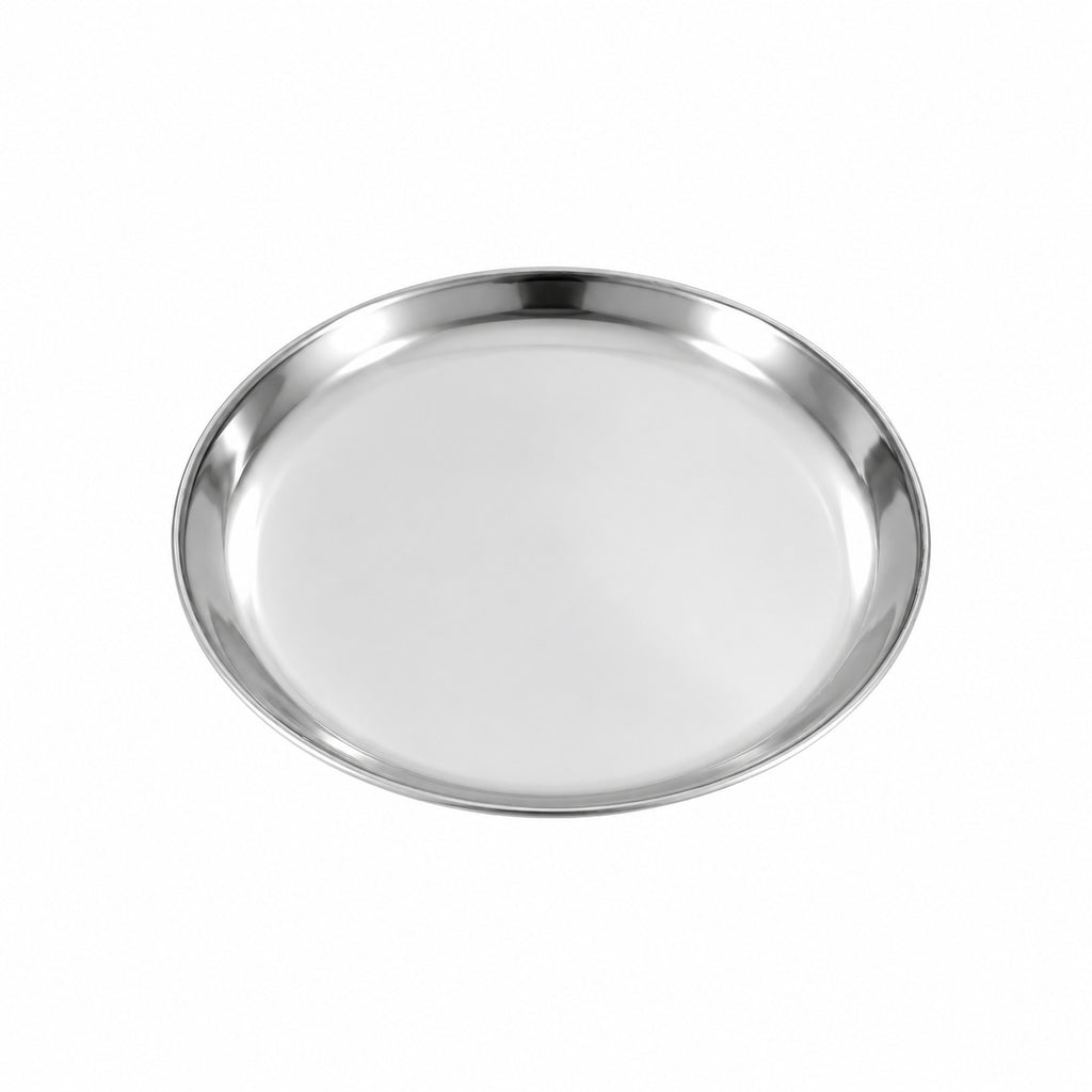 Stainless Steel Dinner & Serving Plate — 5 Sizes